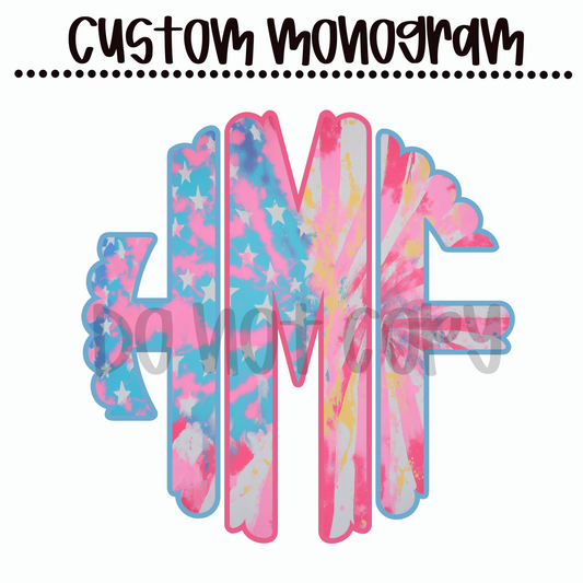 Preppy American Flag Custom Monogram