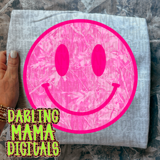 Pink camo smiley