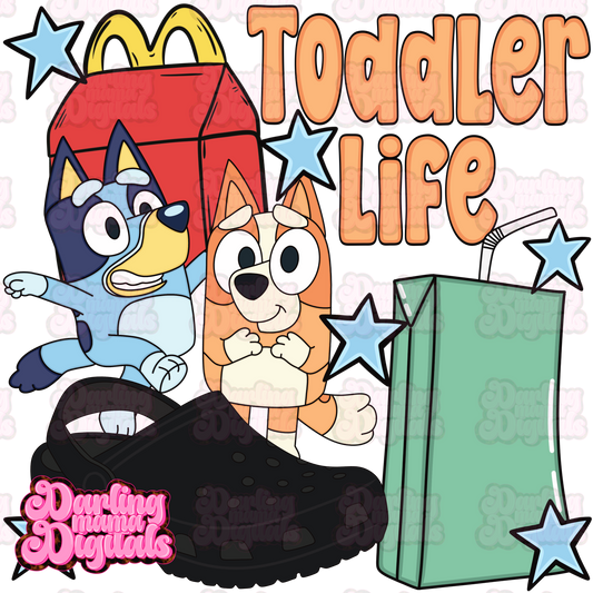 Toddler life boy blue dog
