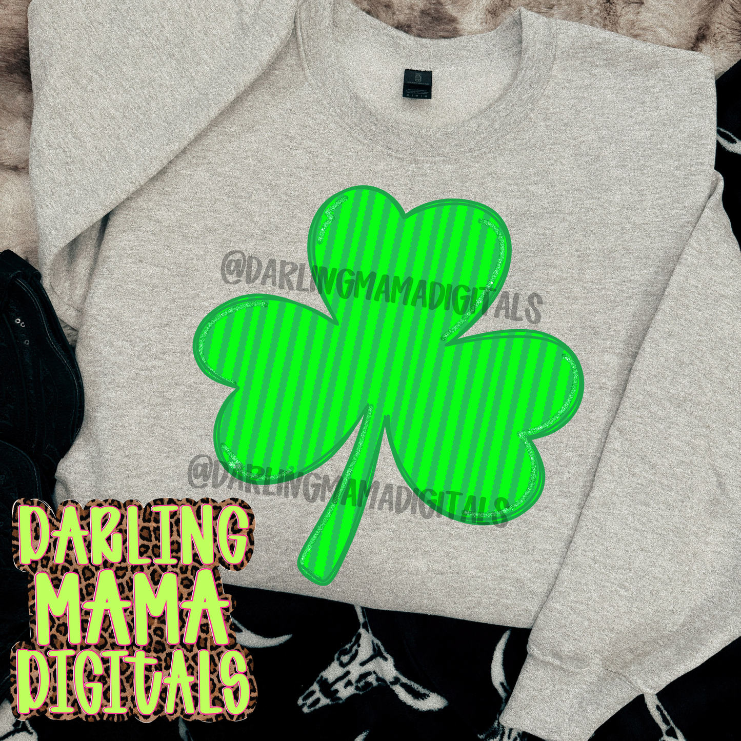 Green glitter Shamrock