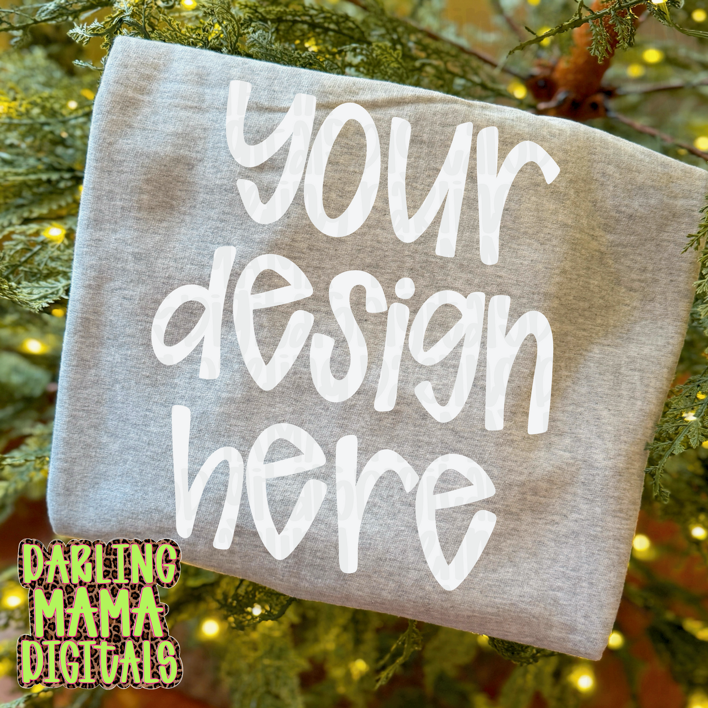 Flat lay ash grey Christmas tree