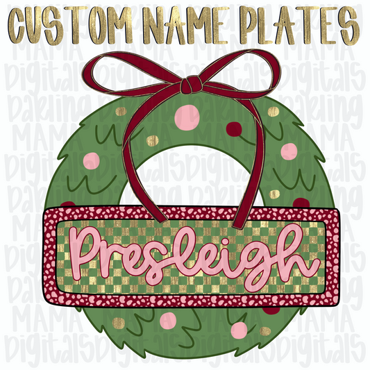 Custom Pink and Red Christmas Wreath