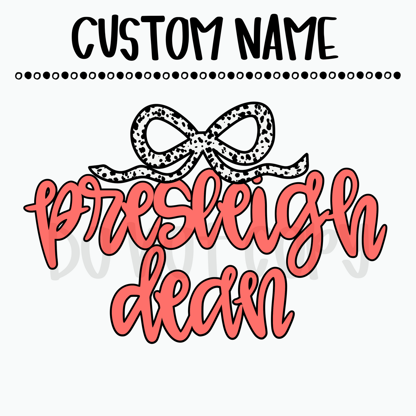 Dalmatian Bow Custom Name