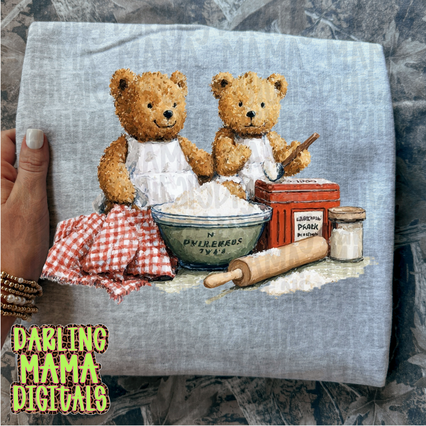 Vintage bears cooking