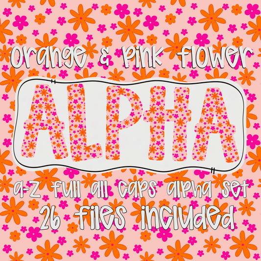Orange & Pink Flower Aplha