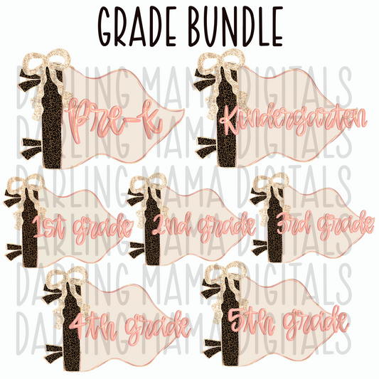 Glitter Bow Grade flag Bundle