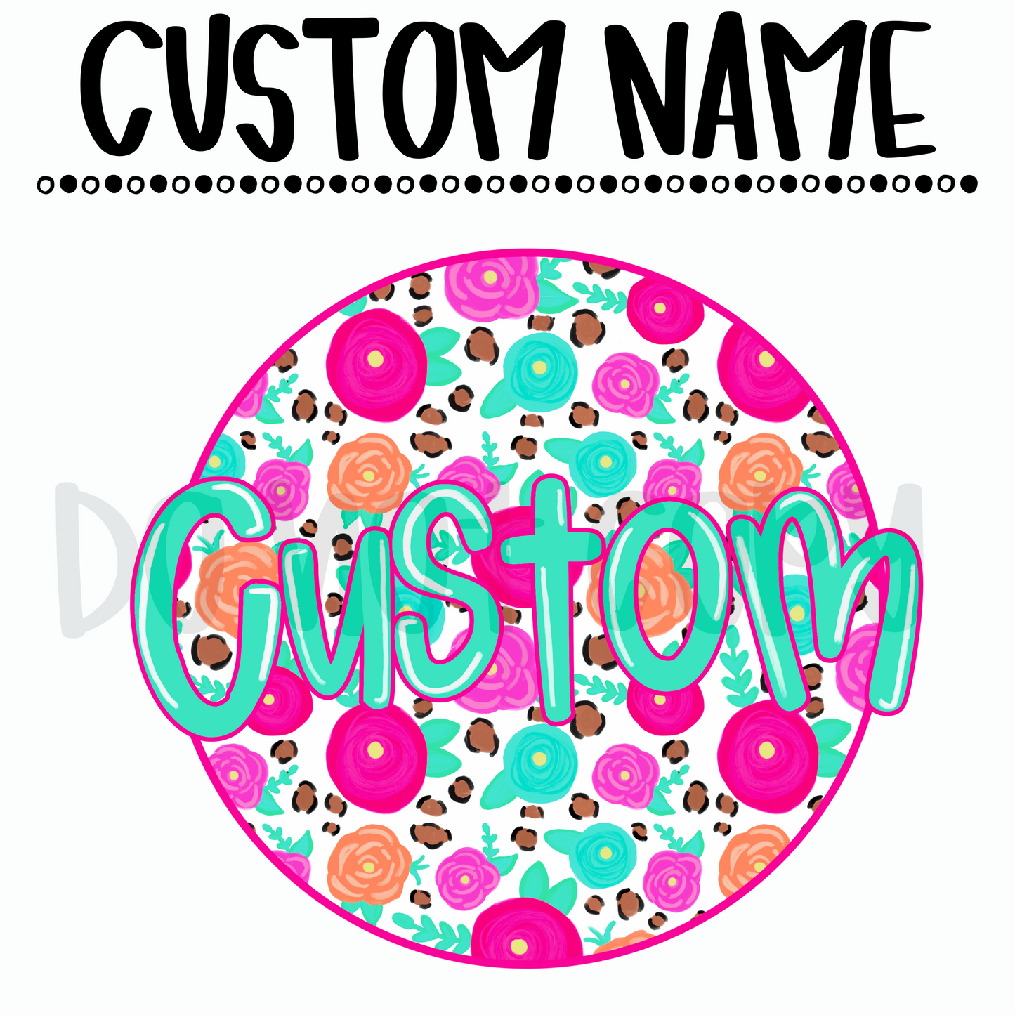 Hand Painted Floral Circle Custom