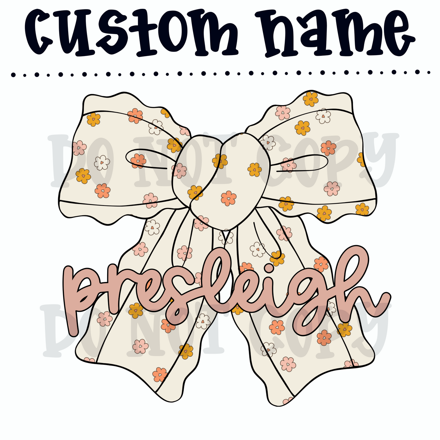 Flower Bow Custom Name