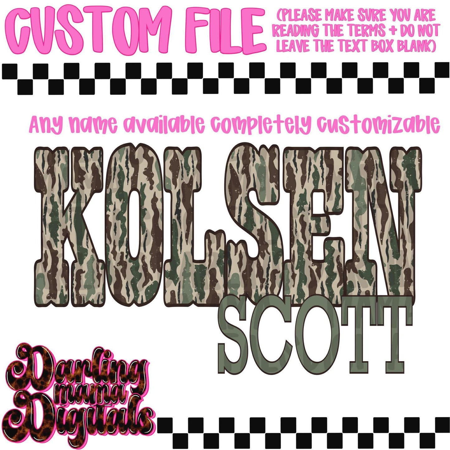 Custom boy camo name