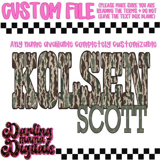 Custom boy camo name