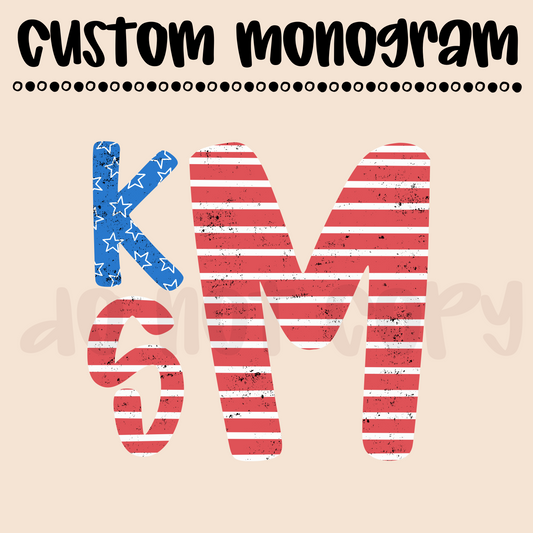 Boys American Flag Custom Monogram