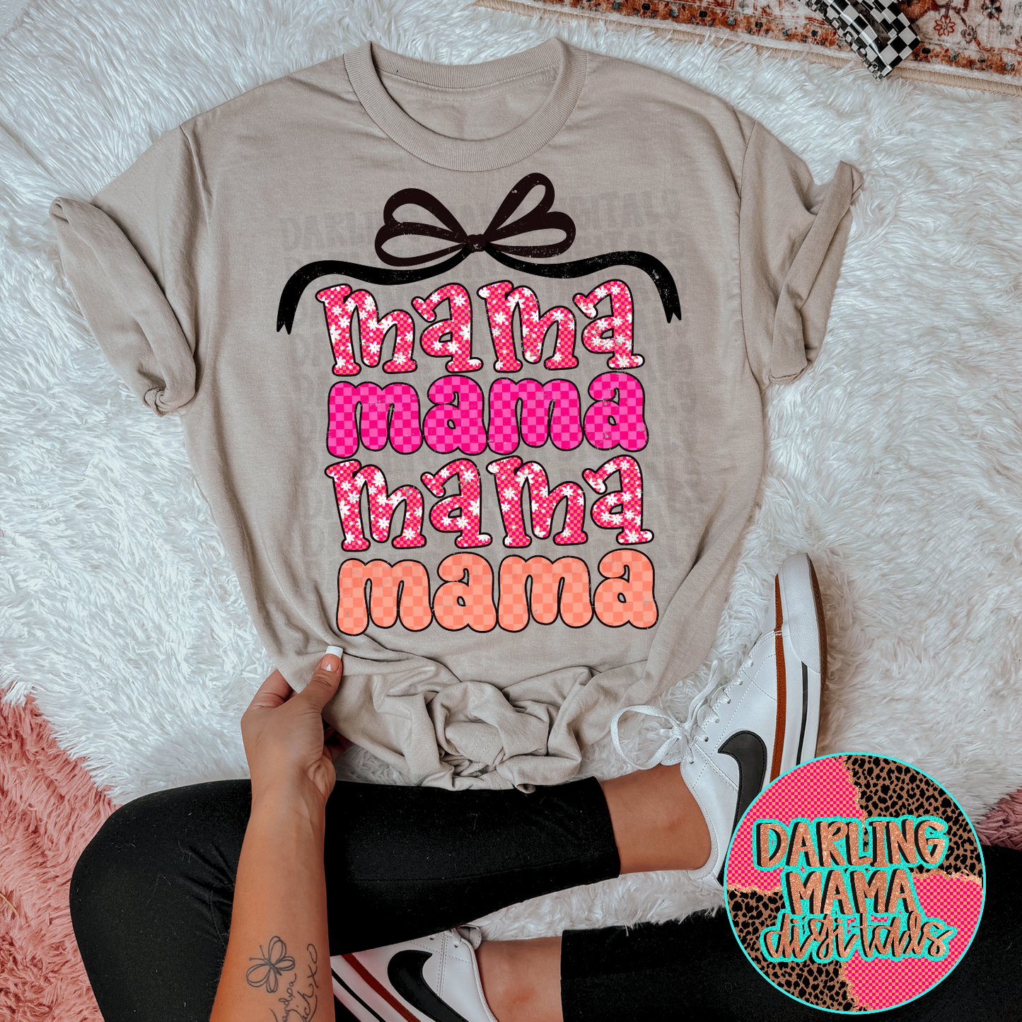 Pink and Orange Stacked Mama