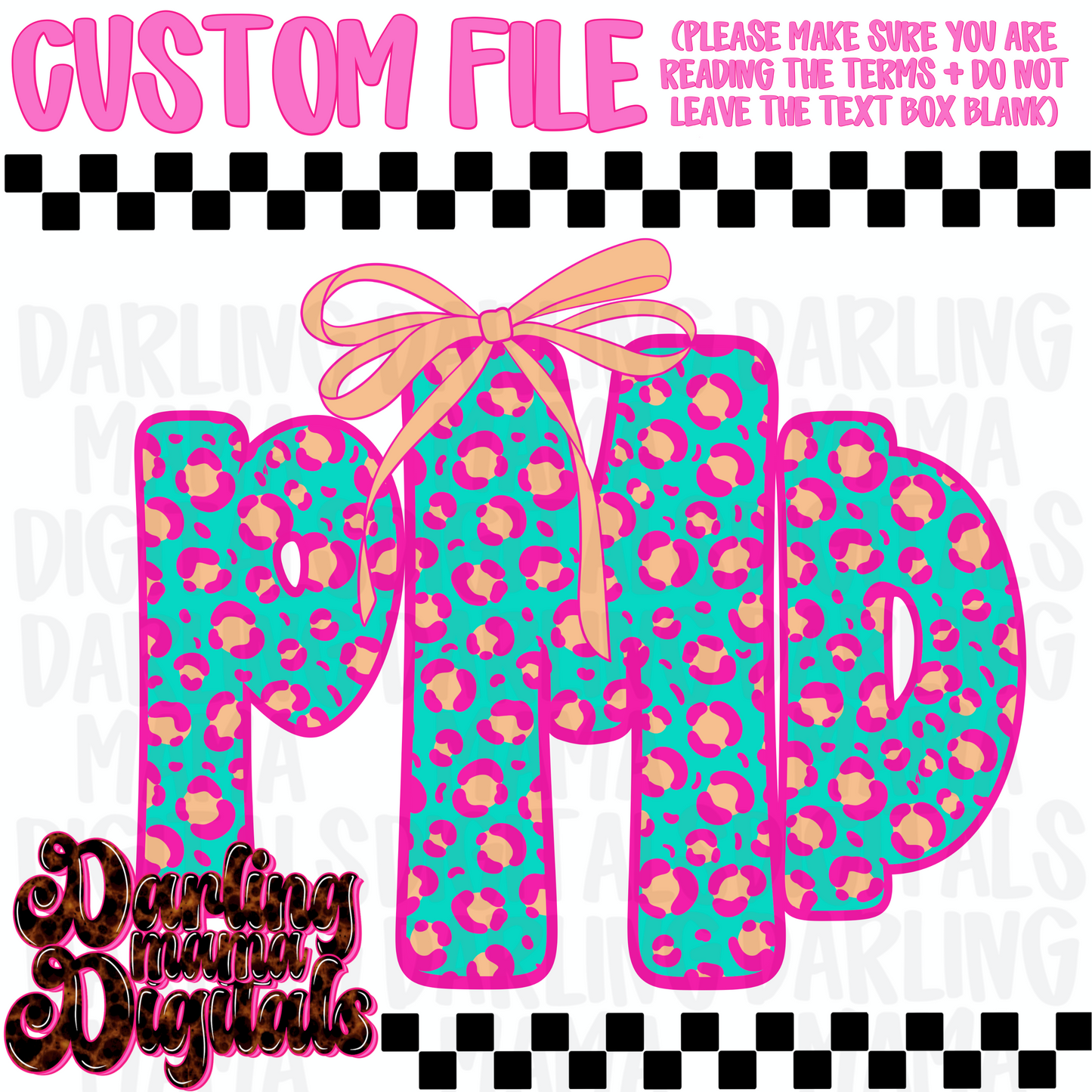 Custom neon cheetah monogram