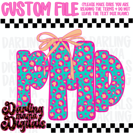 Custom neon cheetah monogram