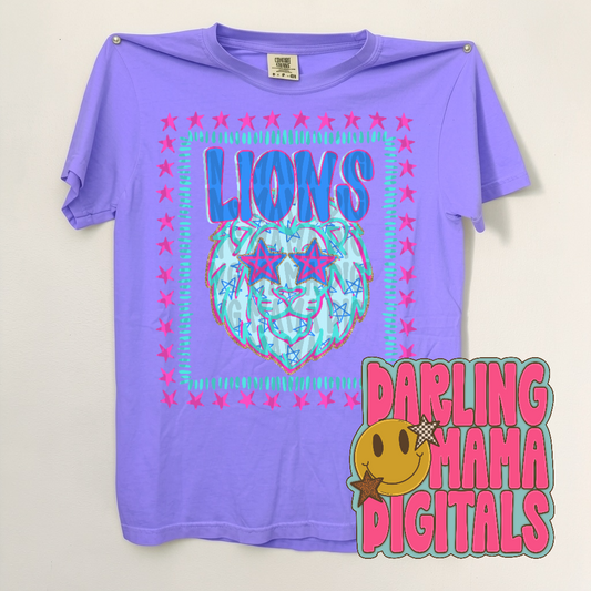 Glitter & stars lions