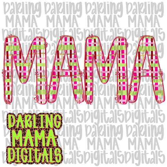 Realistic paint Pink plaid mama