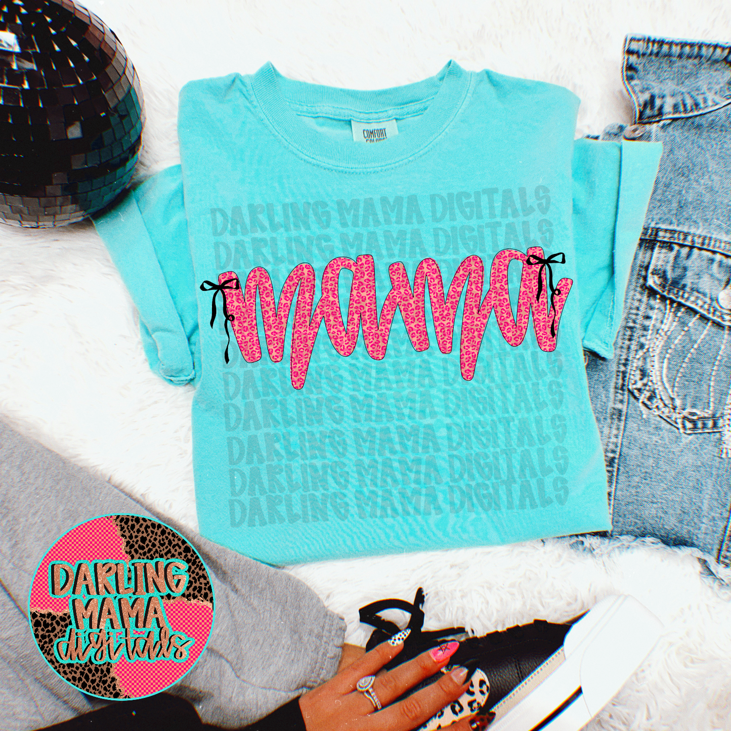 Pink Cheetah Script Bow Mama