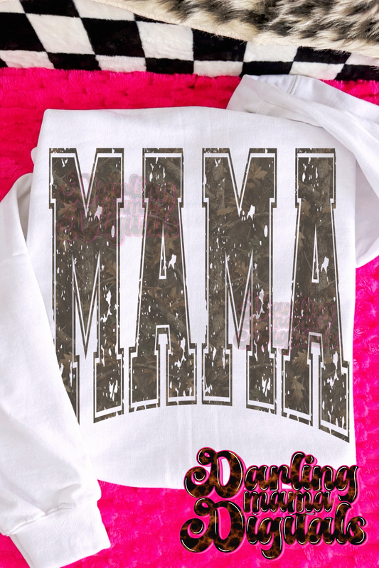 Camo distressed mama