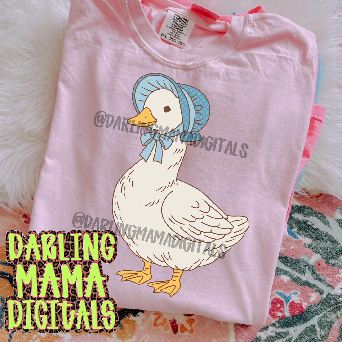 Blue hand drawn goose