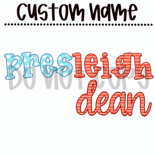 American Flag Custom Name