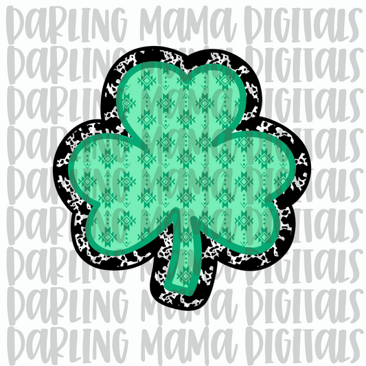 Aztec Cow Print Shamrock