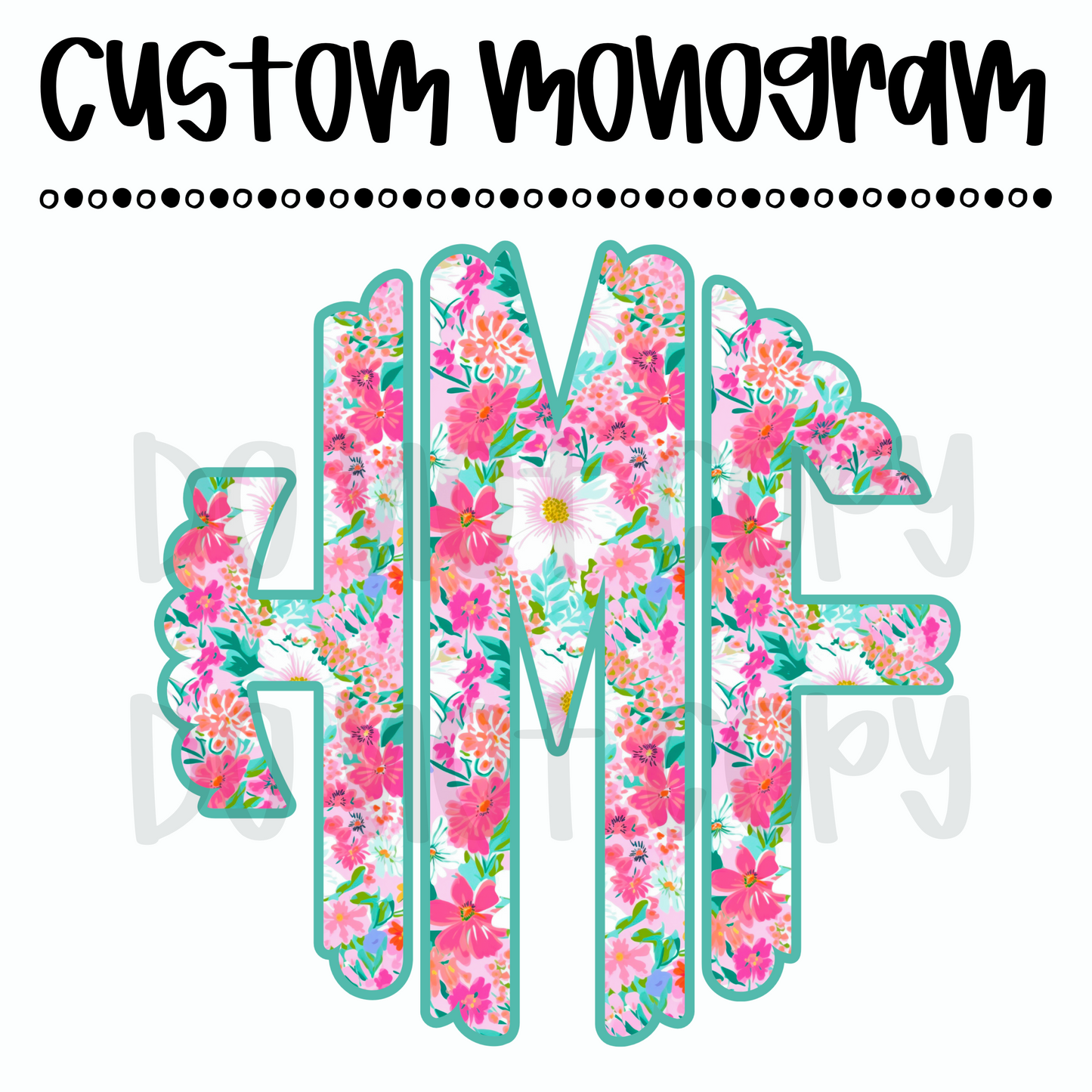 Ditsy Spring Floral Custom Monogram