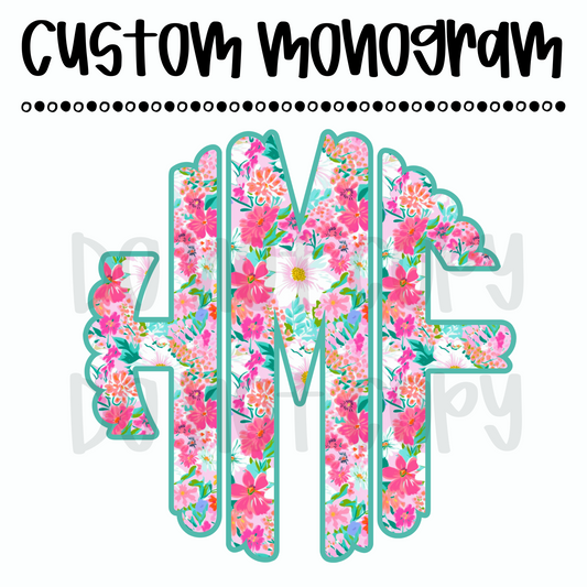 Ditsy Spring Floral Custom Monogram