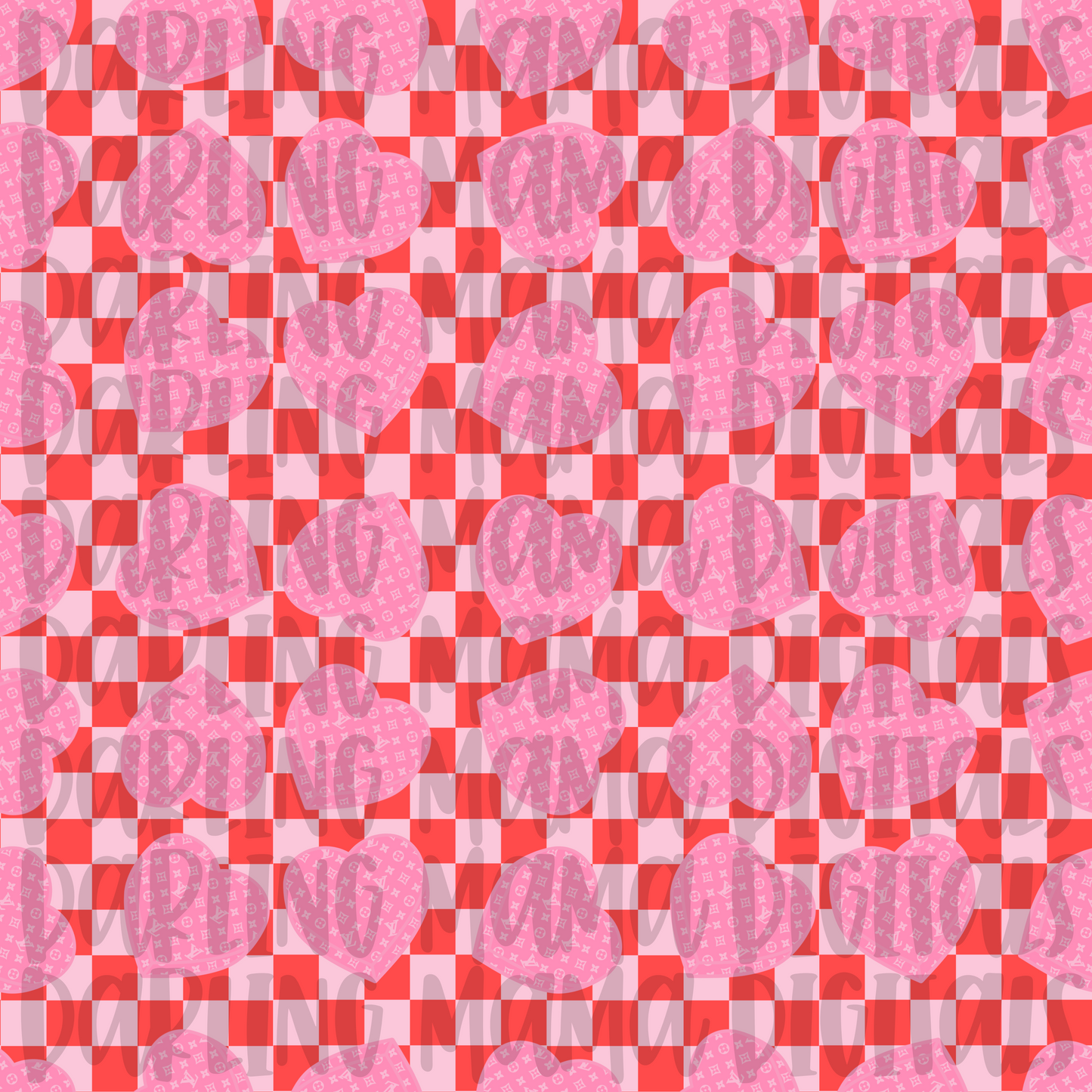 Boujee Checkered Valentine Hearts Seamless File
