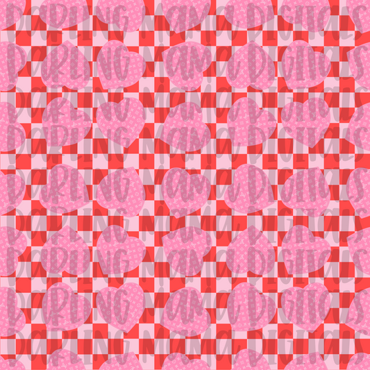 Boujee Checkered Valentine Hearts Seamless File