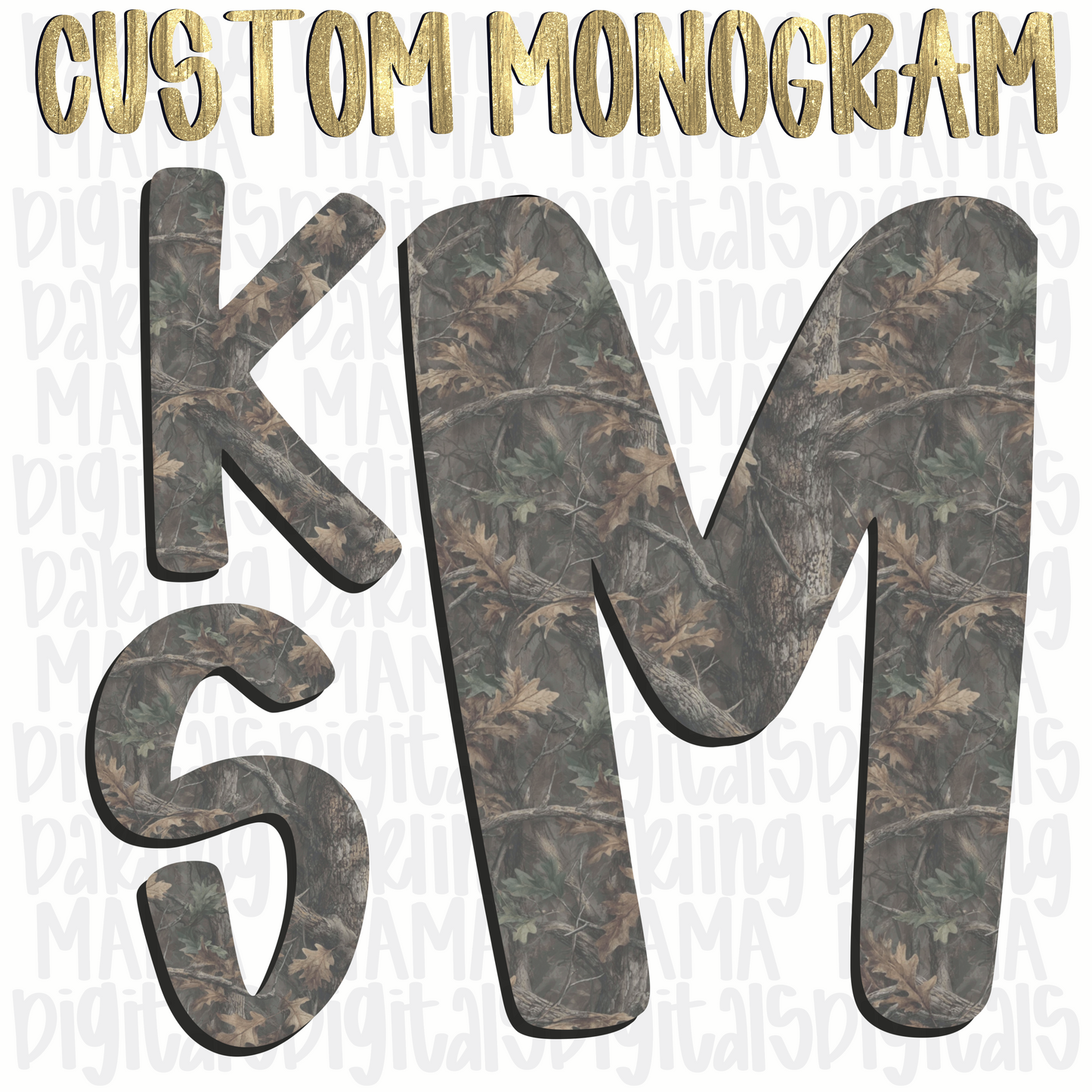 Custom boy camo monogram