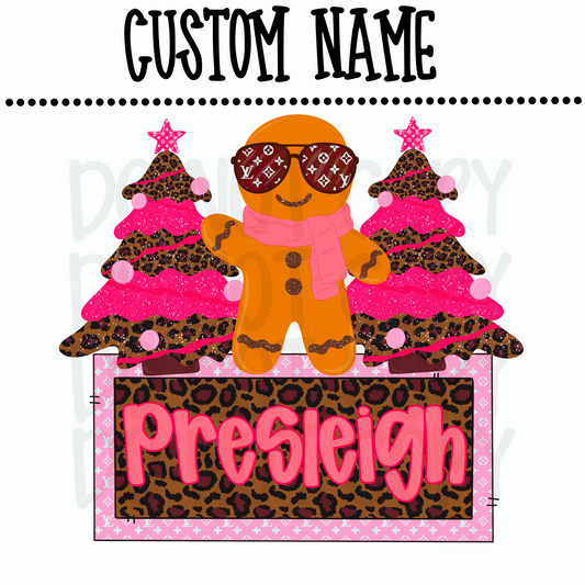 Custom Christmas Boujee Gingerbread Name