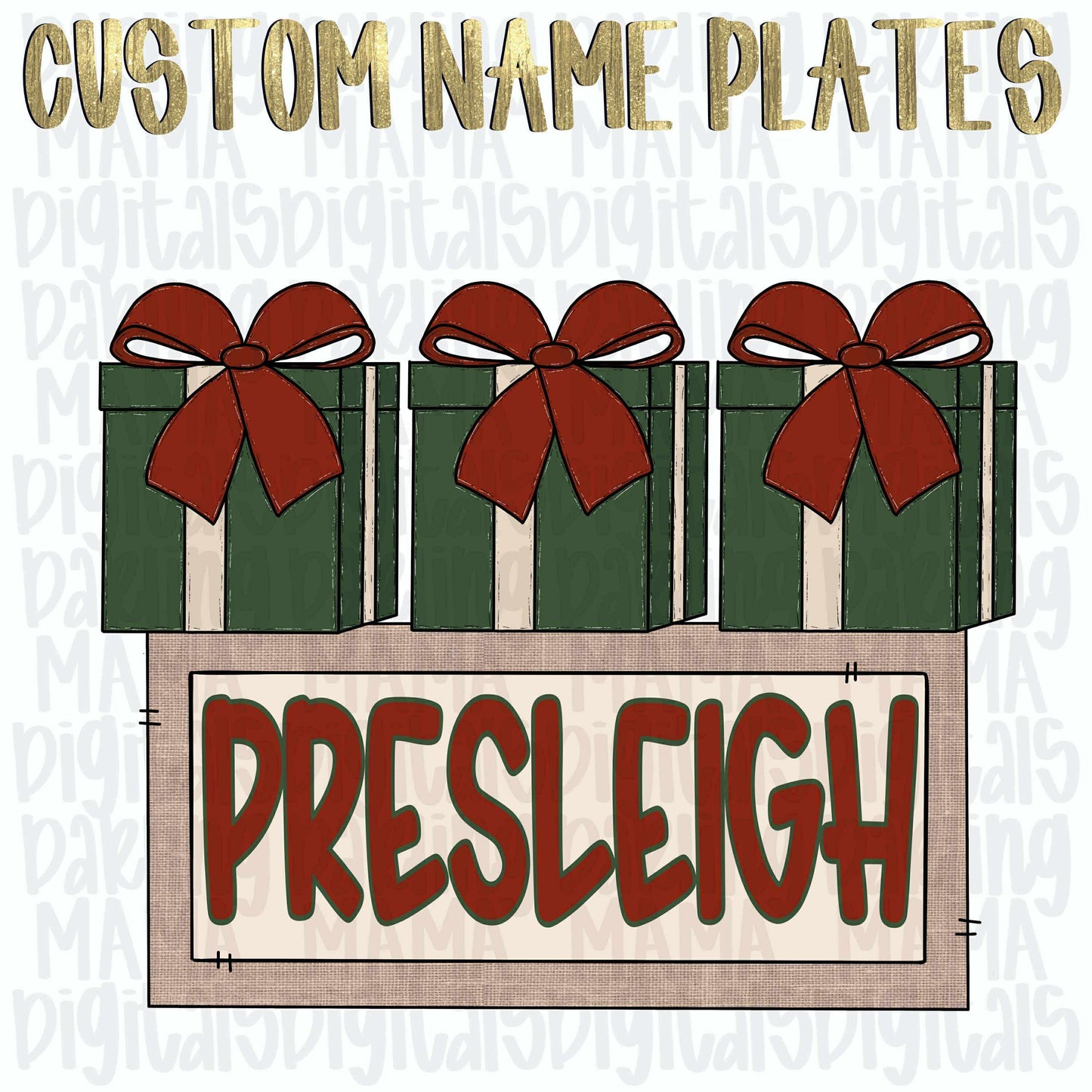 Custom green presents