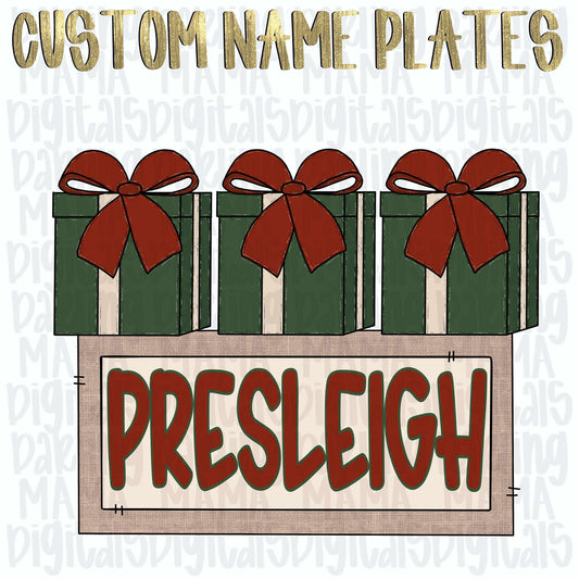 Custom green presents