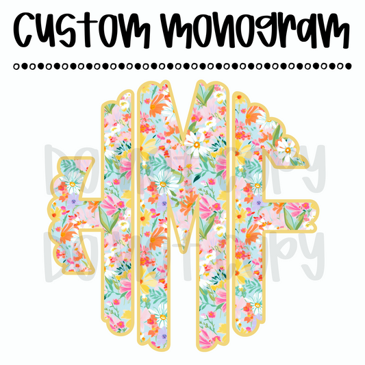 Ditsy Spring Floral 2 Custom Monogram