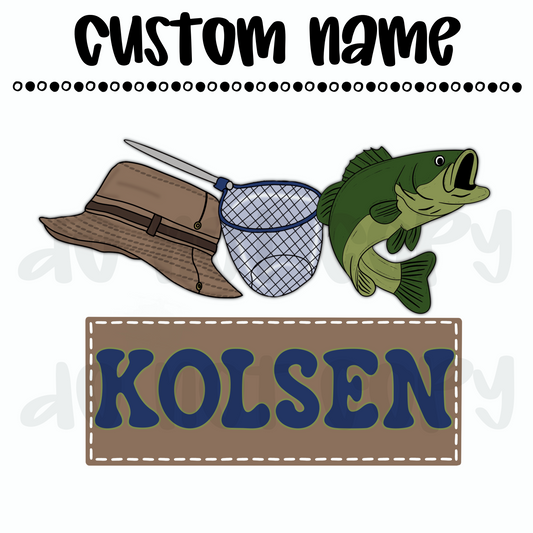 Bass Fishing Custom Name