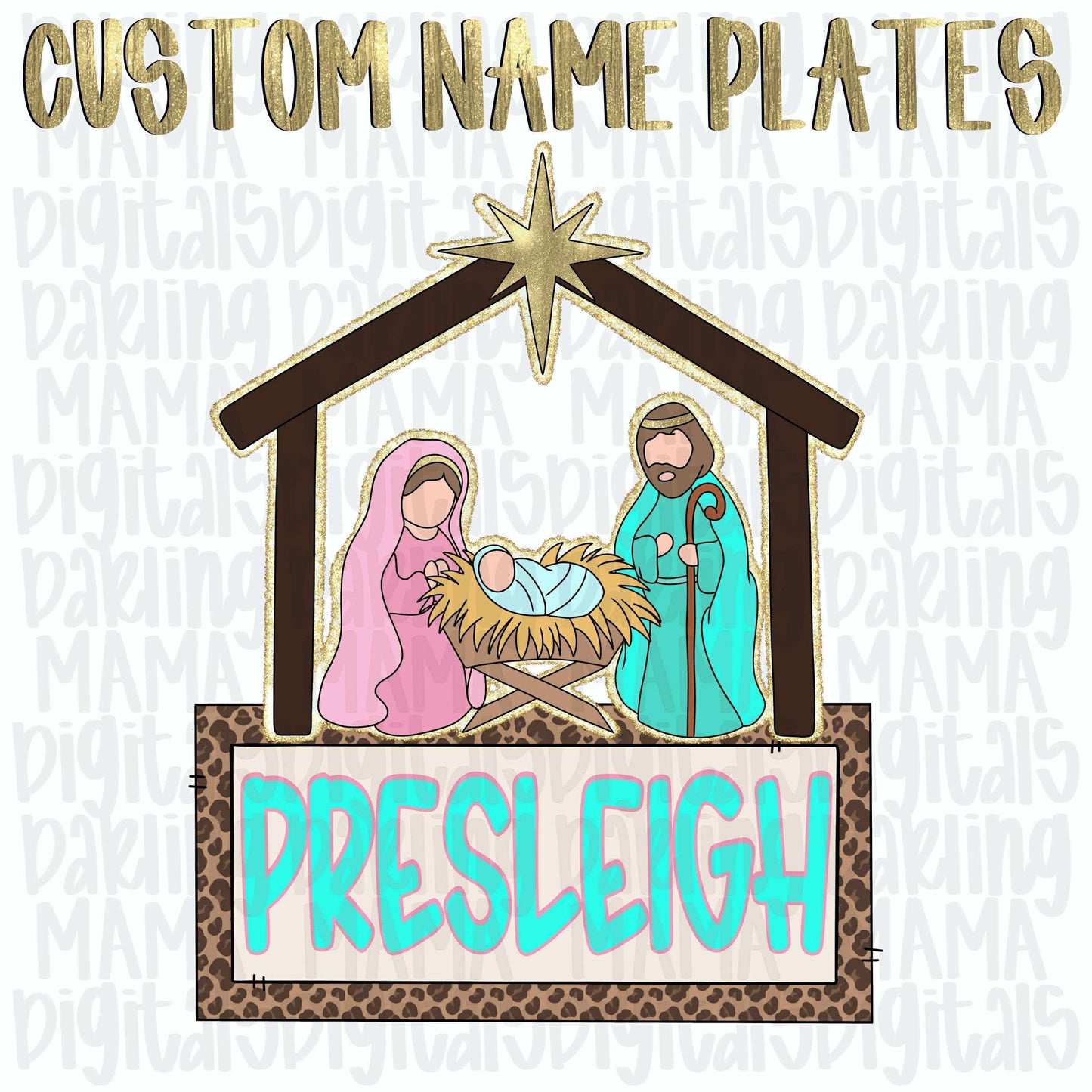 Custom cheetah nativity