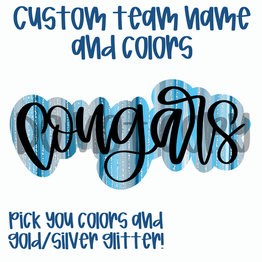 Custom team name and school colors streaky paint