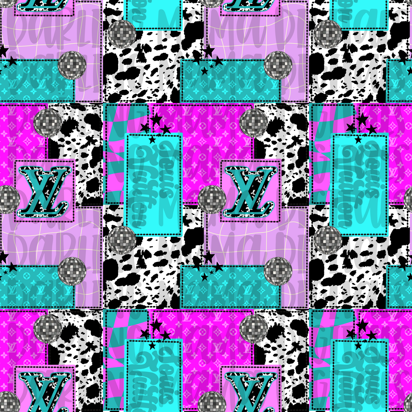 Boujee Cow Print Disco Patchwork