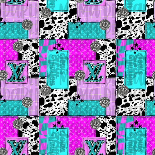 Boujee Cow Print Disco Patchwork