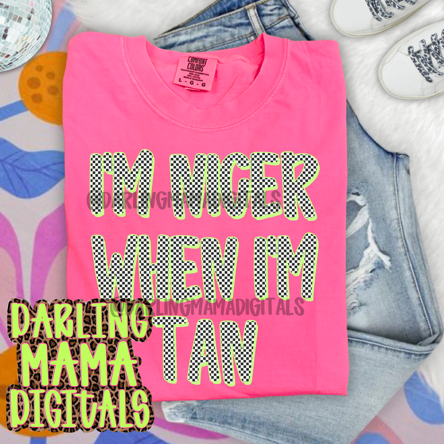 I’m nicer when I’m tan checkered