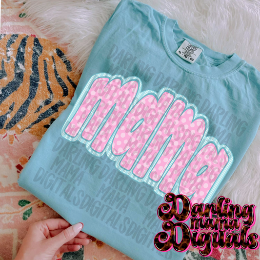 Bubble letter polka dot mama