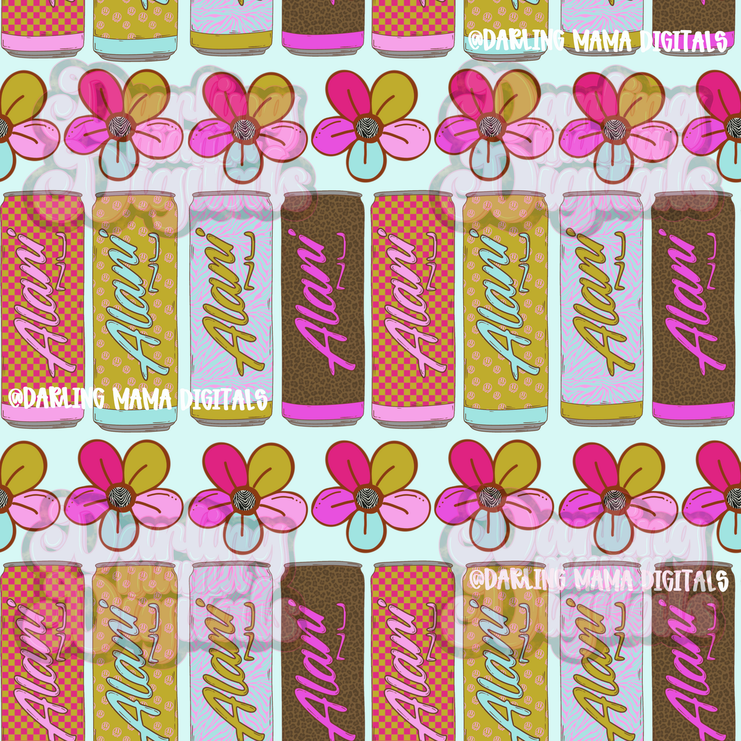 Floral energy drink seamless