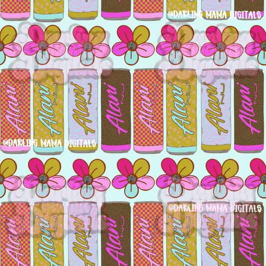 Floral energy drink seamless