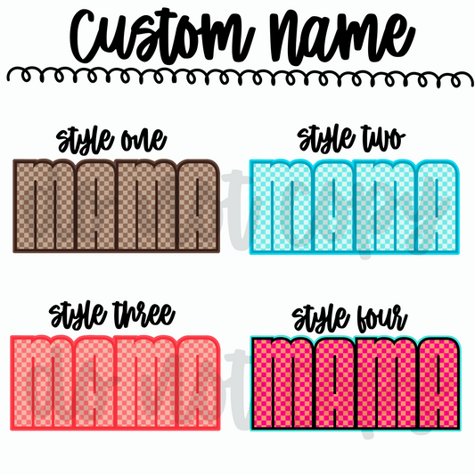 Checkered Custom Name Read Description!!!!!