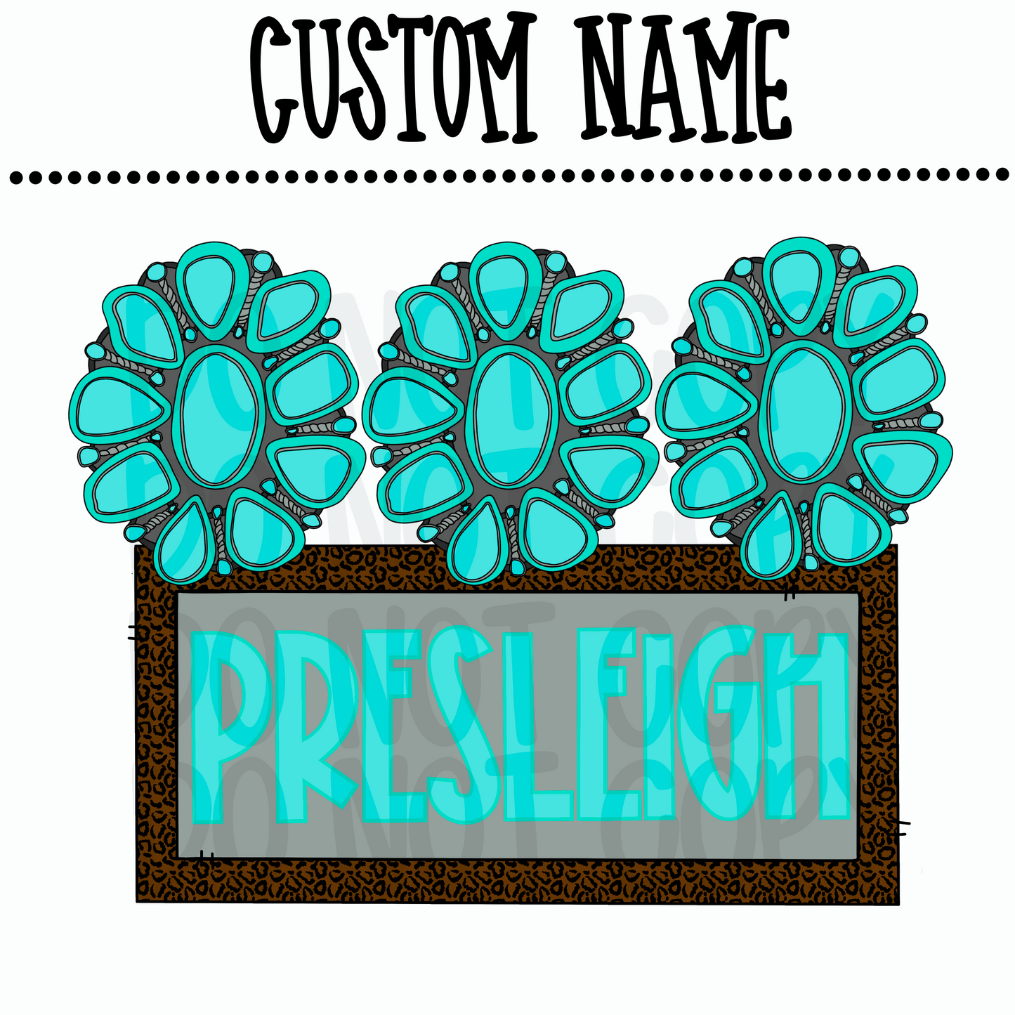 Custom Turquoise and cheetah