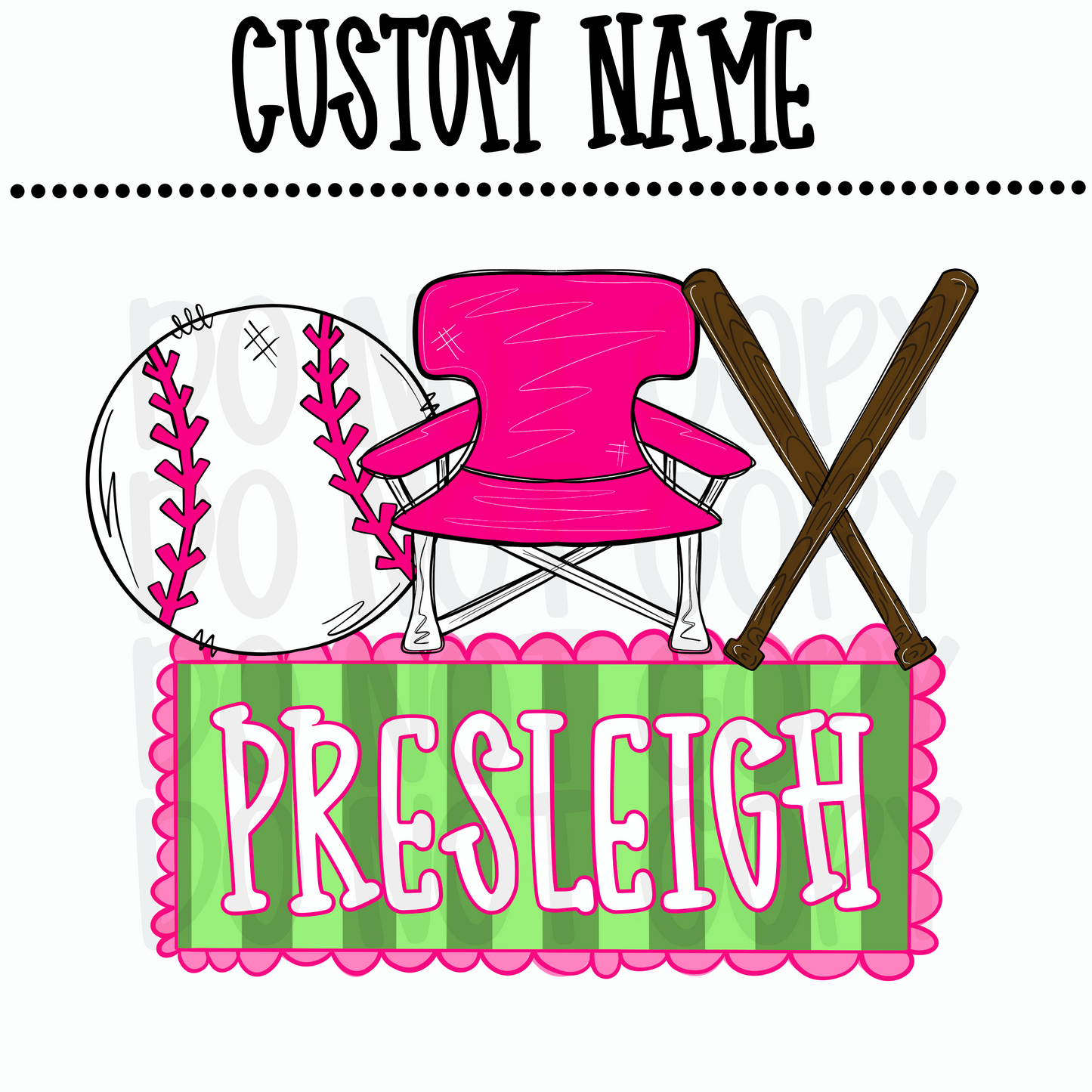 Custom Girl Baseball Name