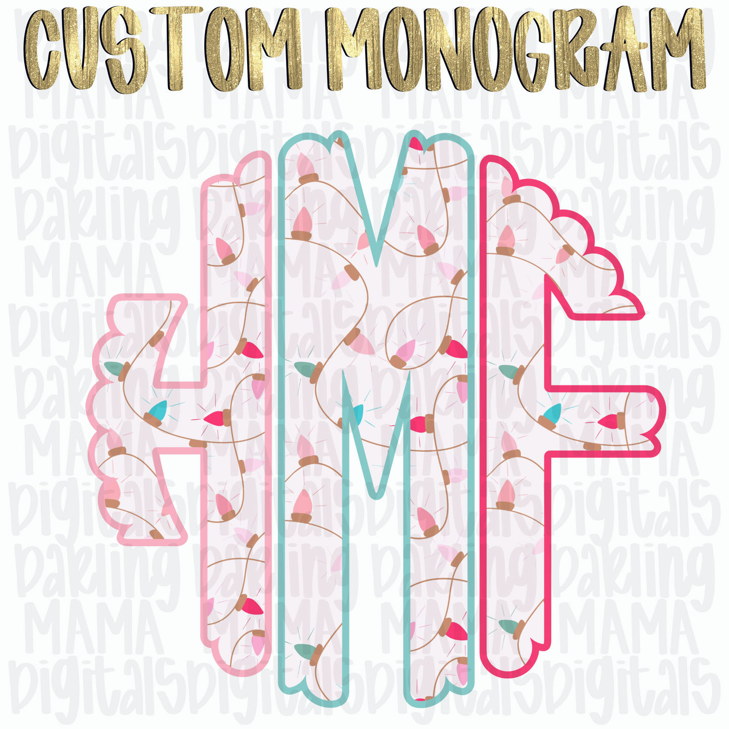 Christmas light Monogram