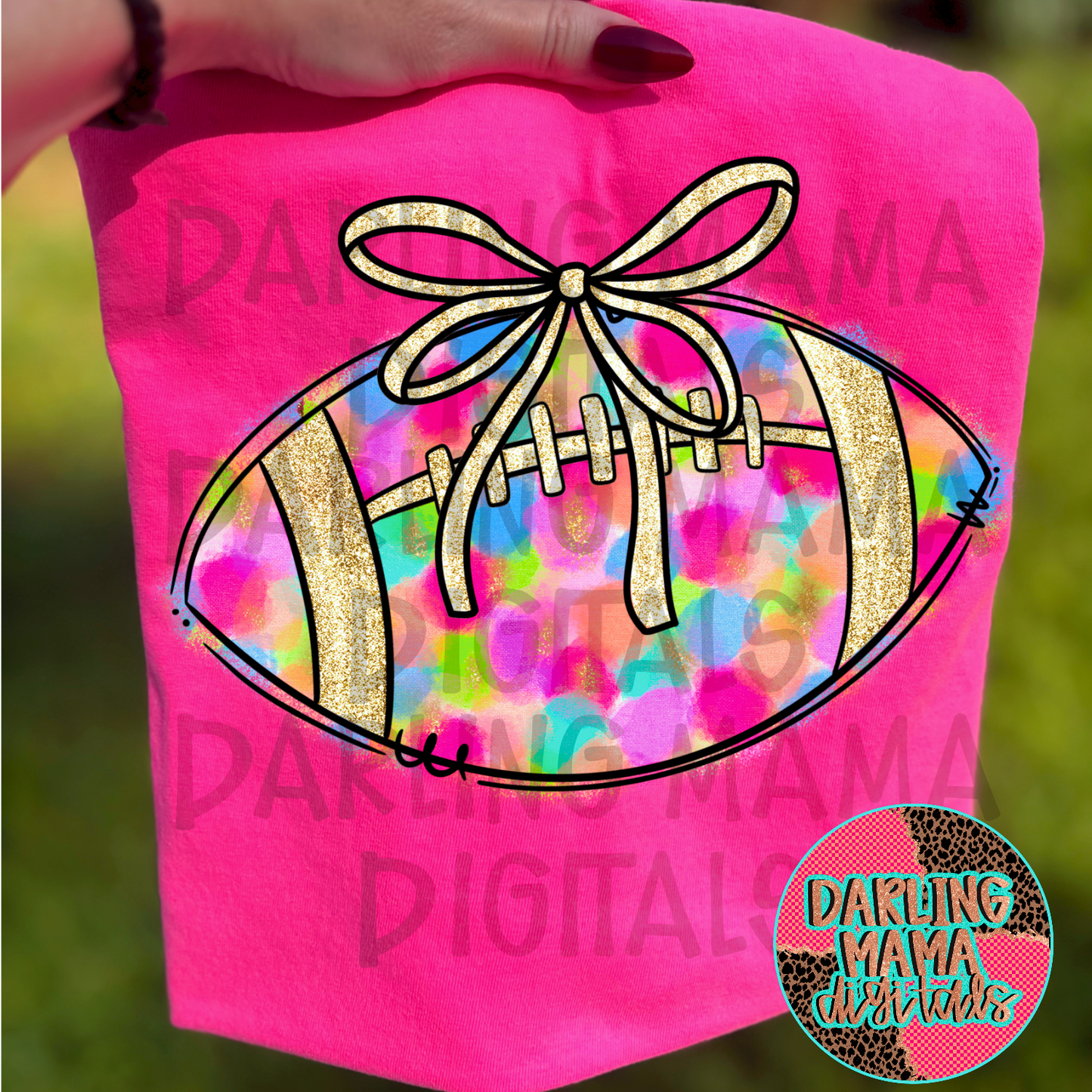 Neon Paint Glitter Football