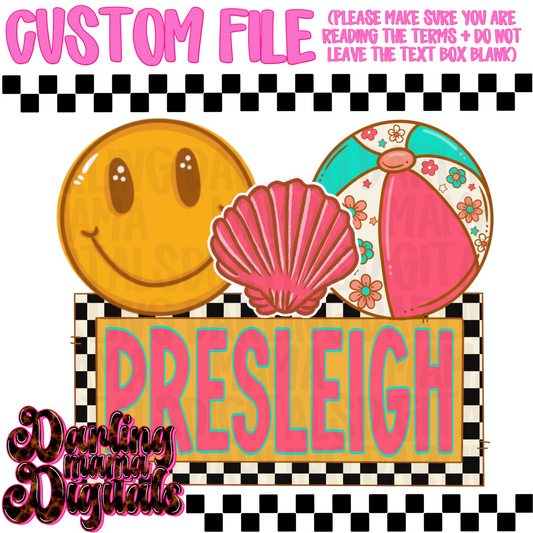 Custom girl smiley beach