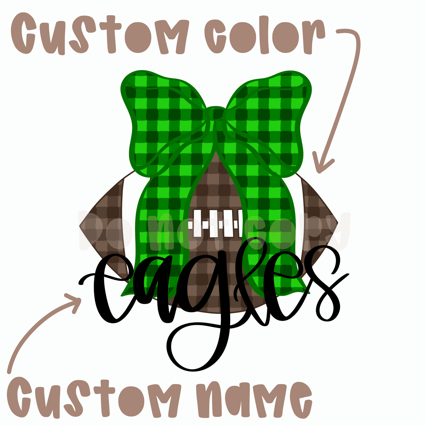 Custom Gingham Football Team Name
